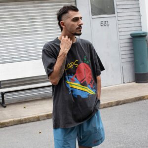 Digital Printing Vintage Acid Wash T Shirt Men