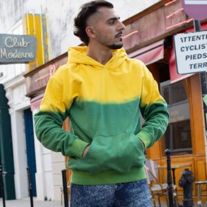 Dip Dye Color Contrast Pullover Hoodie Men