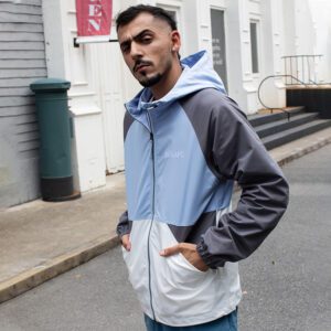 Color Block Soft Shell Men Windbreaker Jacket