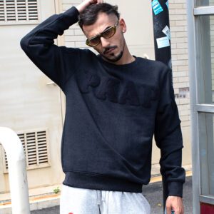Towel Embroidery Pullover Sweatshirts Men