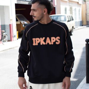 Embroidered Patch Crewneck Sweatshirts Men