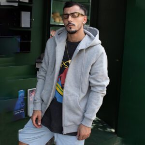 Heavyweight Fleece Casual Zip Up Hoodie Men