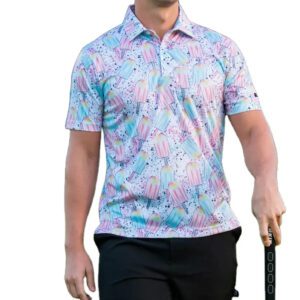 Polyester Blend Slim Fit Shirt Men's Golf Polo Shirt