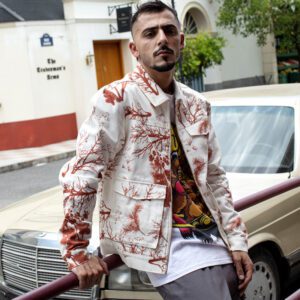 Vintage Oversized Green Jean Denim Jacket Men