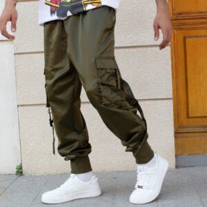 Polyester Streetwear Cargo Pants Men