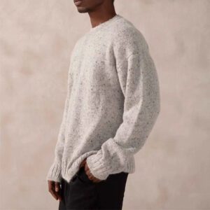 Winter Wool Knitted Crew Neck Sweater Men