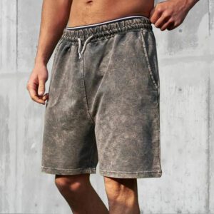 Cotton Vintage Acid Wash Shorts Men