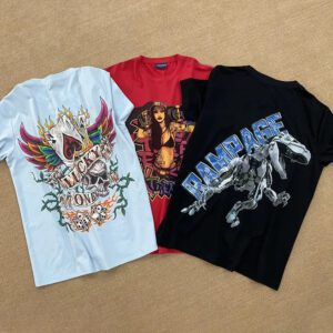 White Inked Oversized Graphic T Shirt Men