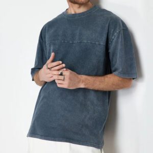 Cotton Vintage Acid Wash T Shirt Men