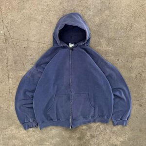 Heavyweight Drop Shoulder Double Zip Up Acid Wash Hoodie