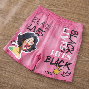 Heavyweight Graphic Print Vintage Acid Wash Shorts Men