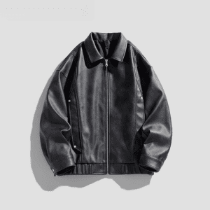 Casual Leather Fading Synthetic PU Leather Jacket Men